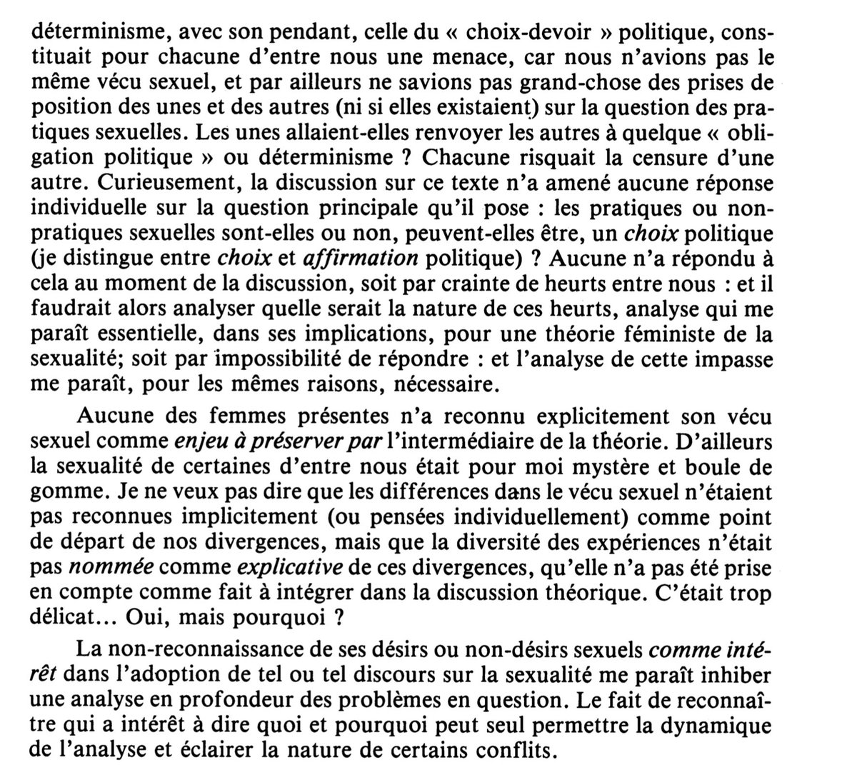 Avant d’être publié, le texte a fait l’objet d’une discussion dans un groupe de féministes. Il y a eu des désaccords, mais aucune n’a dit qu’il “fallait” ou ne fallait pas être lesbienne ou relationner avec des hommes.