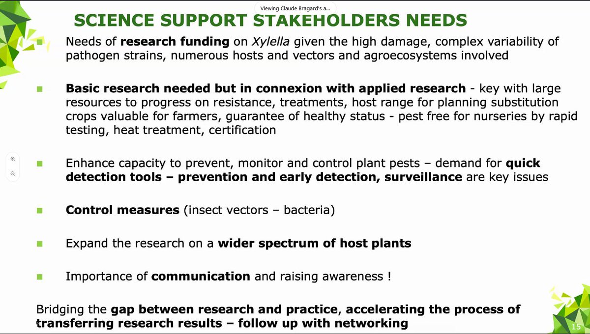 #xylella21 Closing remarks by @Bragard_C from @ELI_UCLouvain and Chair of the @EFSA_EU Scientific Panel on #PlantHealth