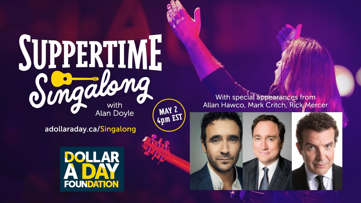 adollaradayfdn's tweet photo. 📣Big News! No Kitchen Party is complete without a good story &amp; a few laughs...‼️

Luckily, 3 of Newfoundland's finest are joining in for a few yarns on Sunday - May 2 - 4pm EST w/ @alanthomasdoyle to raise dollars for Covid-19 relief efforts in Ontario. 

https://t.co/JwL8PUvLYE https://t.co/uQQVWr7Fbq