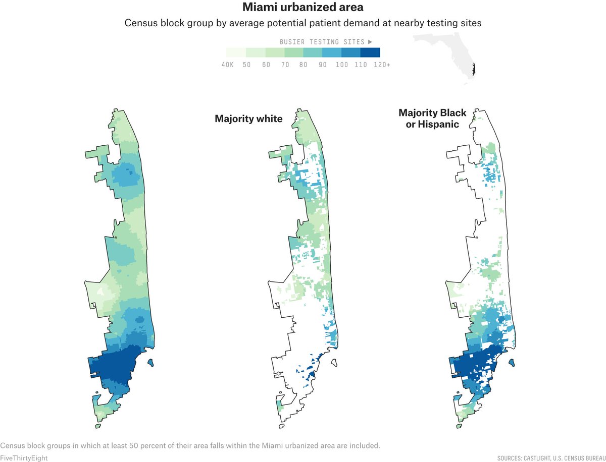 This exploration of which cities in the US have the biggest racial discrepancies in access to COVID-19 testing, with  @SooRinKimm,  @MPVann,  @GraceMarie_35 and  @ryanabest: https://53eig.ht/3fQGkdN 