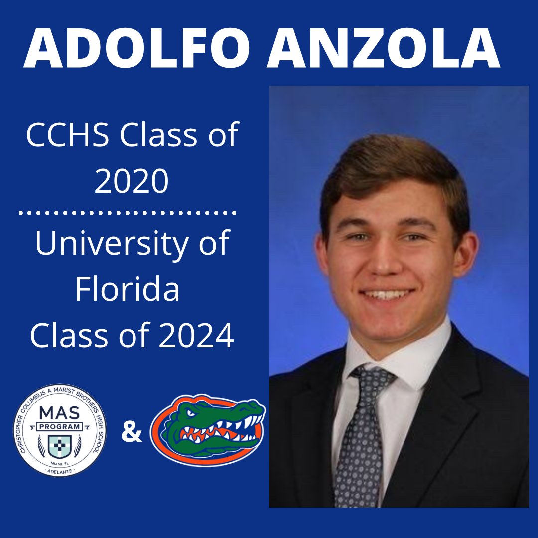 masprogram_cchs's tweet photo. Last MFP Alumni Spotlight: Adolfo Anzola ‘20. 
AJ was a member of CCHS’ class of 2020 and is graduating from UF in 2024! 

➡️ Swipe to see some quotes from AJ himself! 

#BeMoreBeMas #Adelante #CPride https://t.co/NSrpdkhn8g