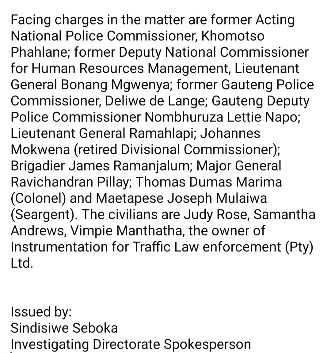 NPA_Prosecutes's tweet photo. ID: Blue Lights corruption matter where former senior officials of SAPS are charged, is set to proceed in court on 30 June
#DealingWithCorruption https://t.co/w047vmqmL5