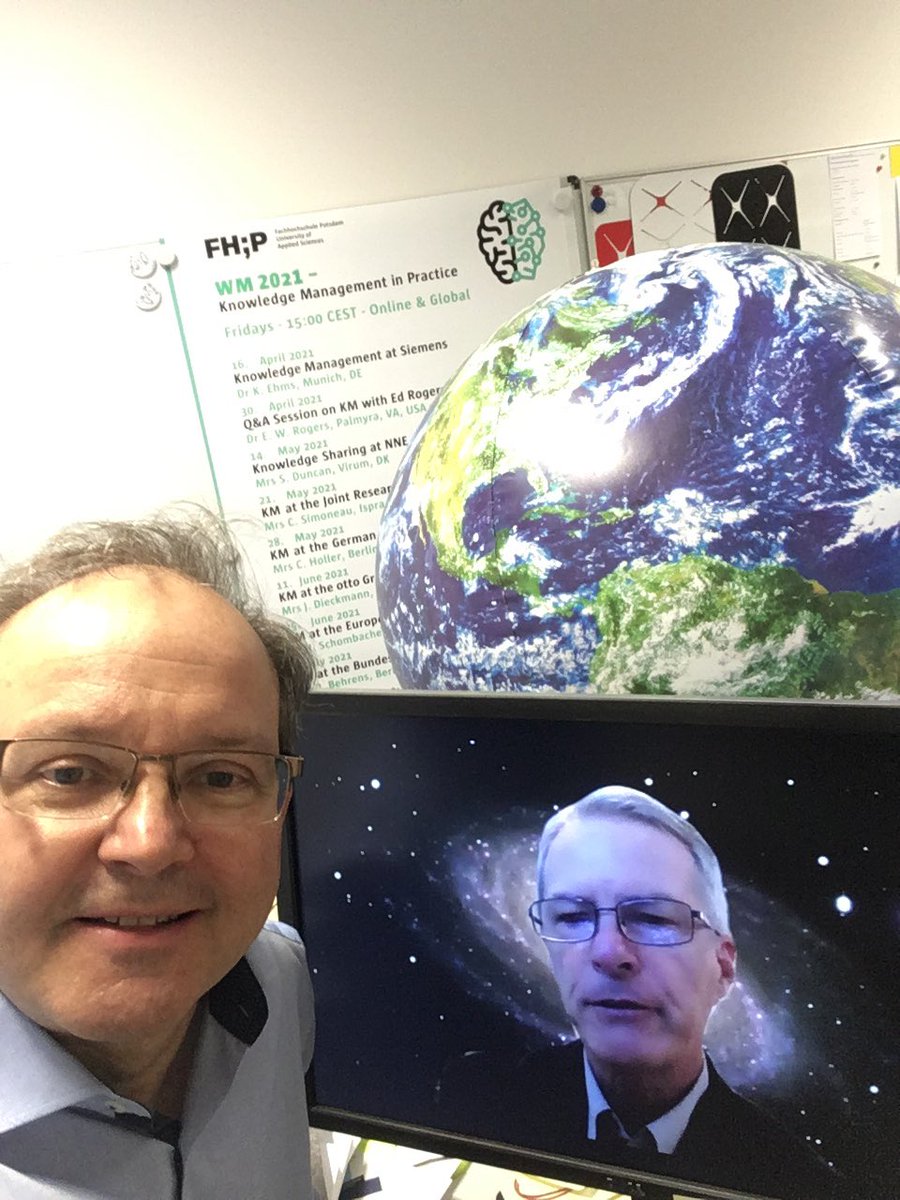 Heute war Ed Rogers mit einer Q&amp;A-Session zu Gast bei unseren Studierenden zum Knowledge Management bei der NASA. Über 70 Teilnehmer*innen waren online: von Potsdam bis Ghana, der Schweiz, und den USA. Was great to listen to Ed‘s thoughts and insights!