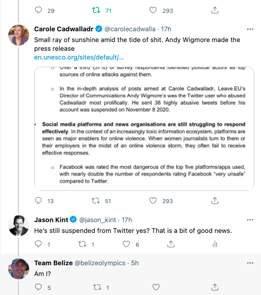 And if anyone can help draw more attention to this, it's appreciated. Twitter more than some others has been a friend to journalism and press freedom. Every one of these tweets, including boosts from sock puppet, puts women journalists in harms way. Hence the case studies. /10