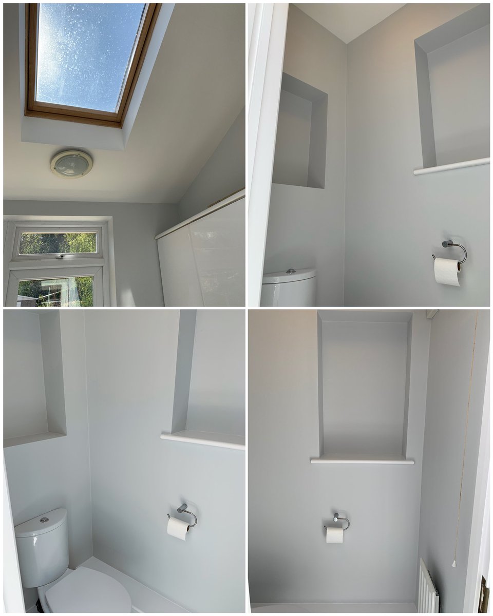 BardallDecor's tweet photo. More grey! ๐ Still... better than the blue, green & dodgy wallpaper ๐
@DTPaintExpert ๐ matt.
@BenjaminMooreUK ScuffX satin. Defective caulk removed from skirting boards & gaps sealed with #OB1
Plenty of @ToupretUK wood filler #fibacryl #TX110 https://t.co/7oR2rthLx4
