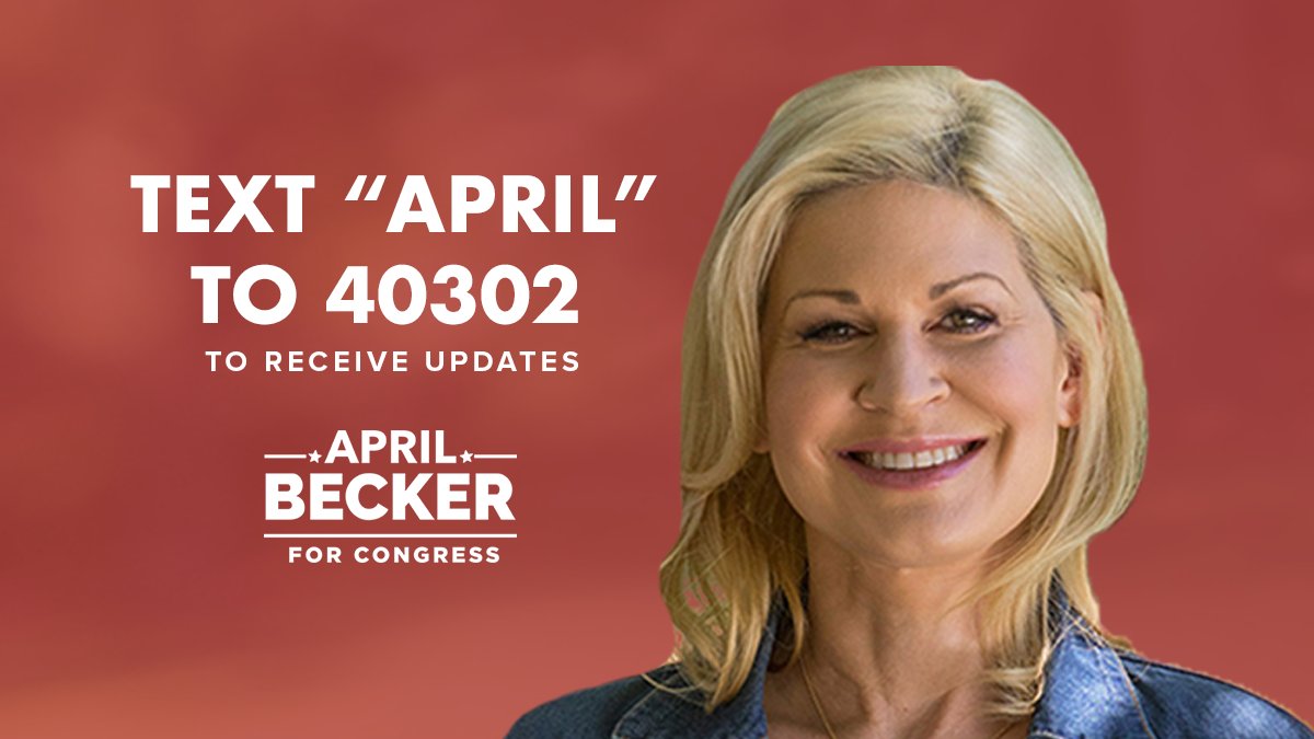 VoteAprilBecker's tweet image. Our race will be one of the most important in determining the U.S. House Majority. Get text alerts and updates! Just text “APRIL” to 40302 to sign up.