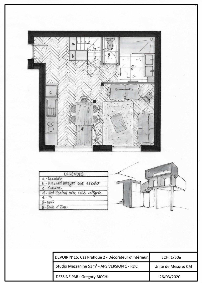 GregDesign33's tweet image. Aménagement d’un Studio avec Mezzanine 53m² - Phase APS
Projet 1 -
Planche D'ambiance
Implantation RDC
Implantation Mezzanine
#deco #decorationinterieur #architecture #agencement #architectureinterieure #decoration #interiordesign #interior #interiorarchitecture #industrielle