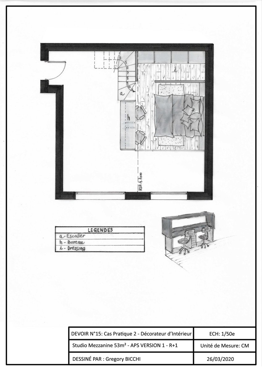 GregDesign33's tweet image. Aménagement d’un Studio avec Mezzanine 53m² - Phase APS
Projet 1 -
Planche D'ambiance
Implantation RDC
Implantation Mezzanine
#deco #decorationinterieur #architecture #agencement #architectureinterieure #decoration #interiordesign #interior #interiorarchitecture #industrielle