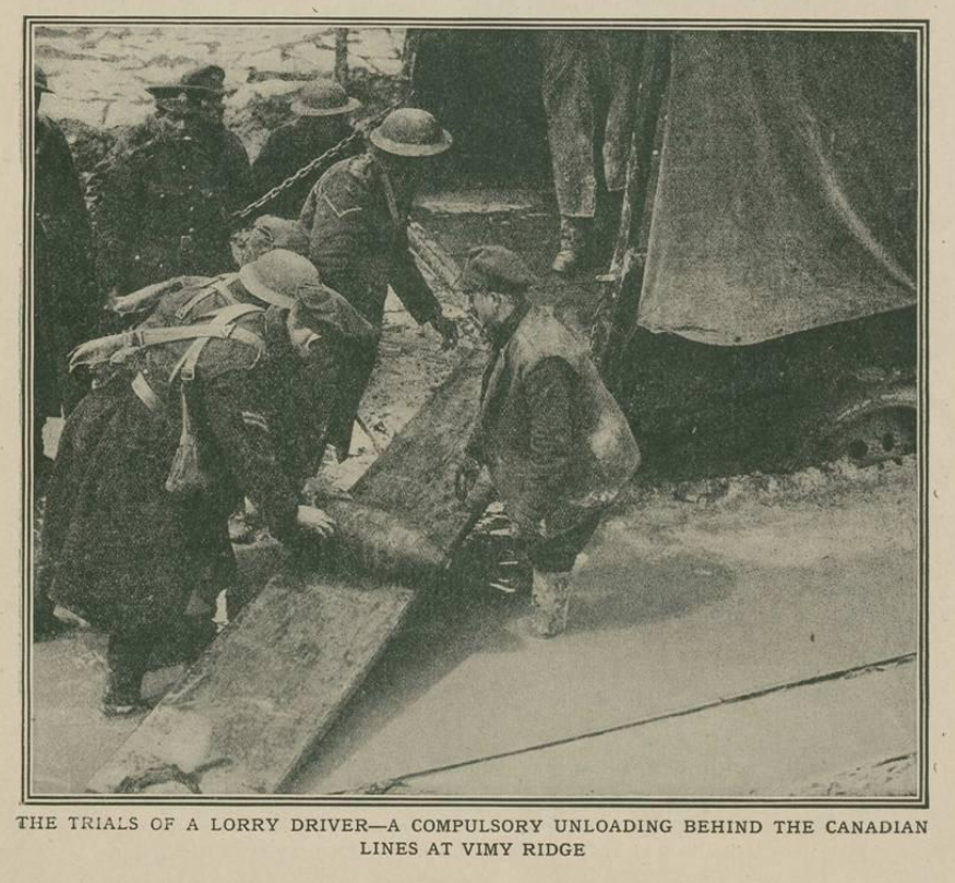 It talks about the battle conditions that we've come to associate with Vimy - especially the snow.(I would say rain and mud figure more readily into the photographs. That's probably because of Castle more than anything).