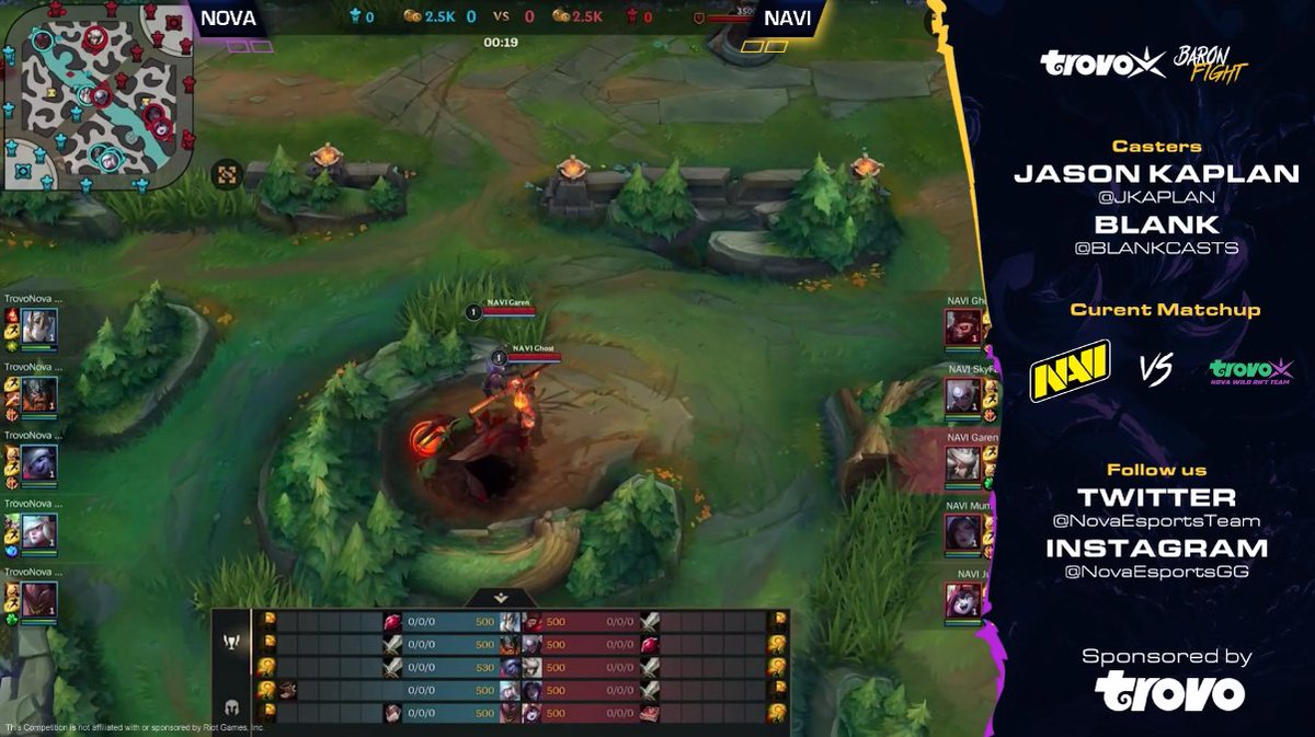 Right now, our #WildRift team is playing against <a href="/NovaEsportsTeam/">Nova Esports</a> for the spot in the TrovoNova #BaronFight Grand Final. GL&amp;HF! 

📺: trovo.live/maxman30
#navination