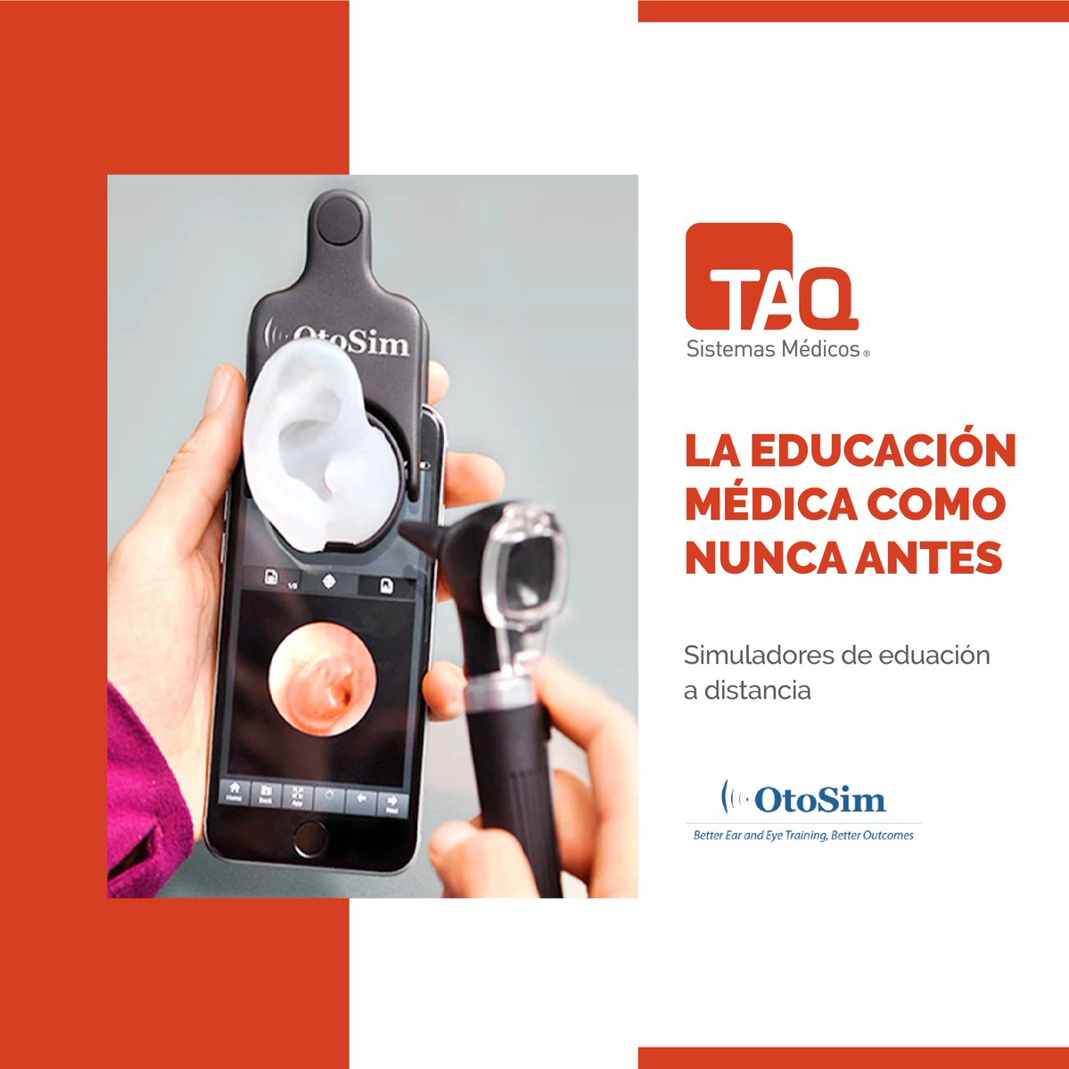 TAQSistemas's tweet photo. Después de una sesión de 3 hrs de practica de simulación de otoscopia #OtoSim, los estudiantes de #medicina aumentaron su precisión en el diagnóstico de diversas #patologías del #oído del 54% al 78%.
@OtoSimInc es el mejor entrenador de simulación de #otoscopia. Solicite más info https://t.co/ghd7tFF0Hw
