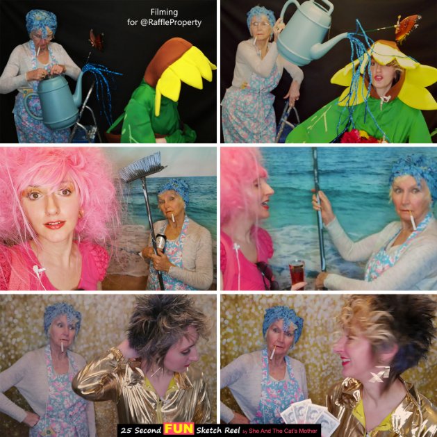 GwenHullah's tweet photo. 📣 Photos show behind the scenes look at our FUN video with subtitles for @raffleproperty wherein, Gwen Hullah plays Delorous Dival (based on illustration by Ida within Raffle Property book) ; Ida Barker plays Sunflower, Miss Candyfloss and Goldie

📣 https://t.co/9msxEIQ9wf https://t.co/bIT6cM4Q0o