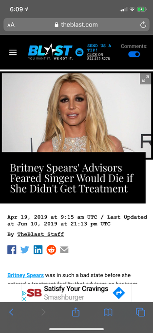 The "Britney would have died" narrative comes straight Britney's advisors. In fact, it was one of the earliest red flags when they switched from "Britney entered voluntarily" on April 4th to "she would have died" on April 19th when entering a health facility in 2019.  #FreeBritney