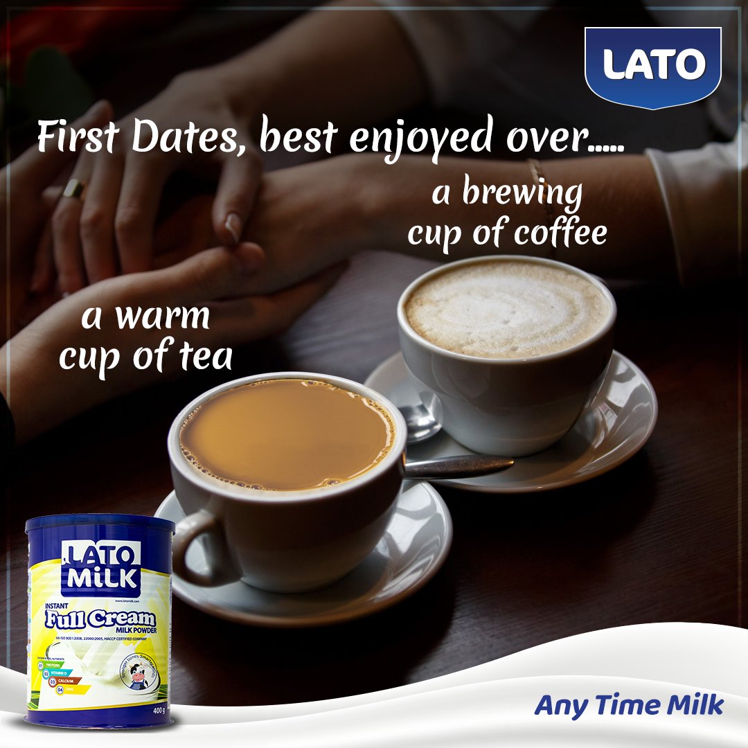 LatoMilk's tweet photo. What is your beverage of choice for a first date?
Comment and let us know.
#AnyTimeMilk
#LatoMilk #PureAndTasty https://t.co/93UpJxMV9M