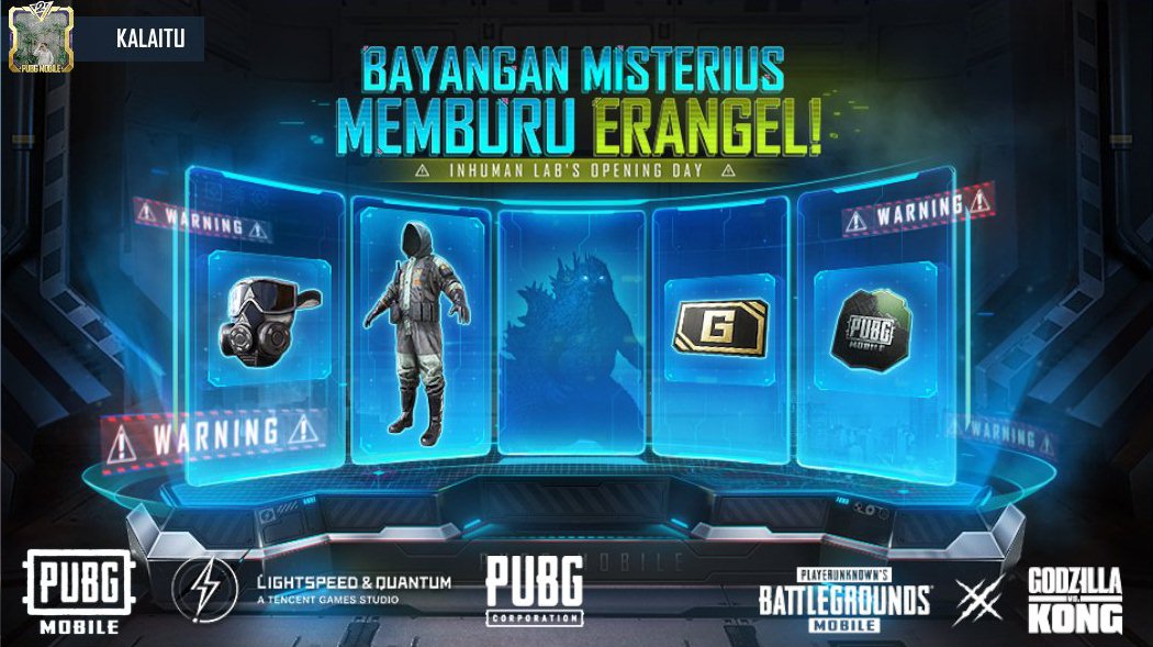PUBG MOBILE INHUMAN LABS telah mengumumkan rencana riset terbaru, dan identitas titan masih belum diketahui. Apakah itu Godzilla? Atau justru Kong? Apa ini nyata? share.pbgcj.com/h5campaign.php…