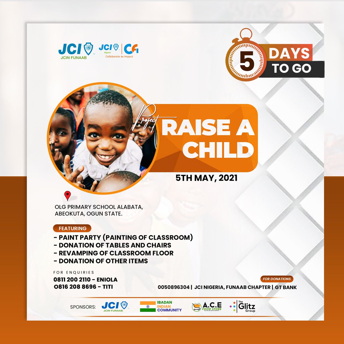 jcinfunaab's tweet photo. Five days till #RaiseAChild ⏰
#CollaborateForImpact
#CFI2021
#JCINFUNAAB https://t.co/wv9KQsGEBG