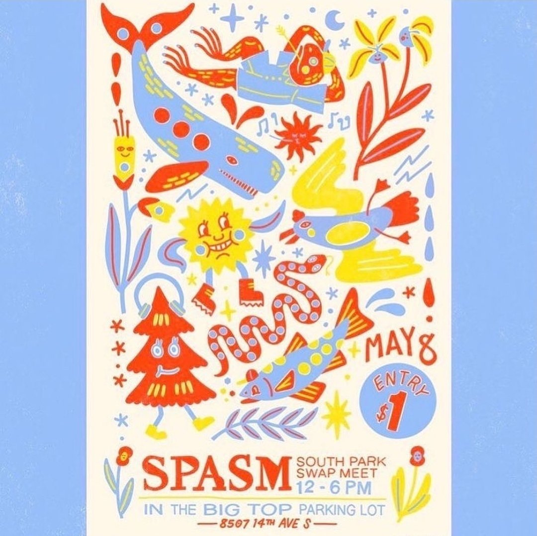 vhsaturday's tweet photo. Hey Seattlites! On Saturday May 8th, we will be vending at Punk Rock Flea Market's SPASM (South Park Swap Meet) event from 12-6pm. We'll have tapes, VHS zines &amp; podcast merch. There will be 30+ other vendors, live music, food trucks and more! Just $1 to get in. See you there 👋 https://t.co/stoAfdjbZd