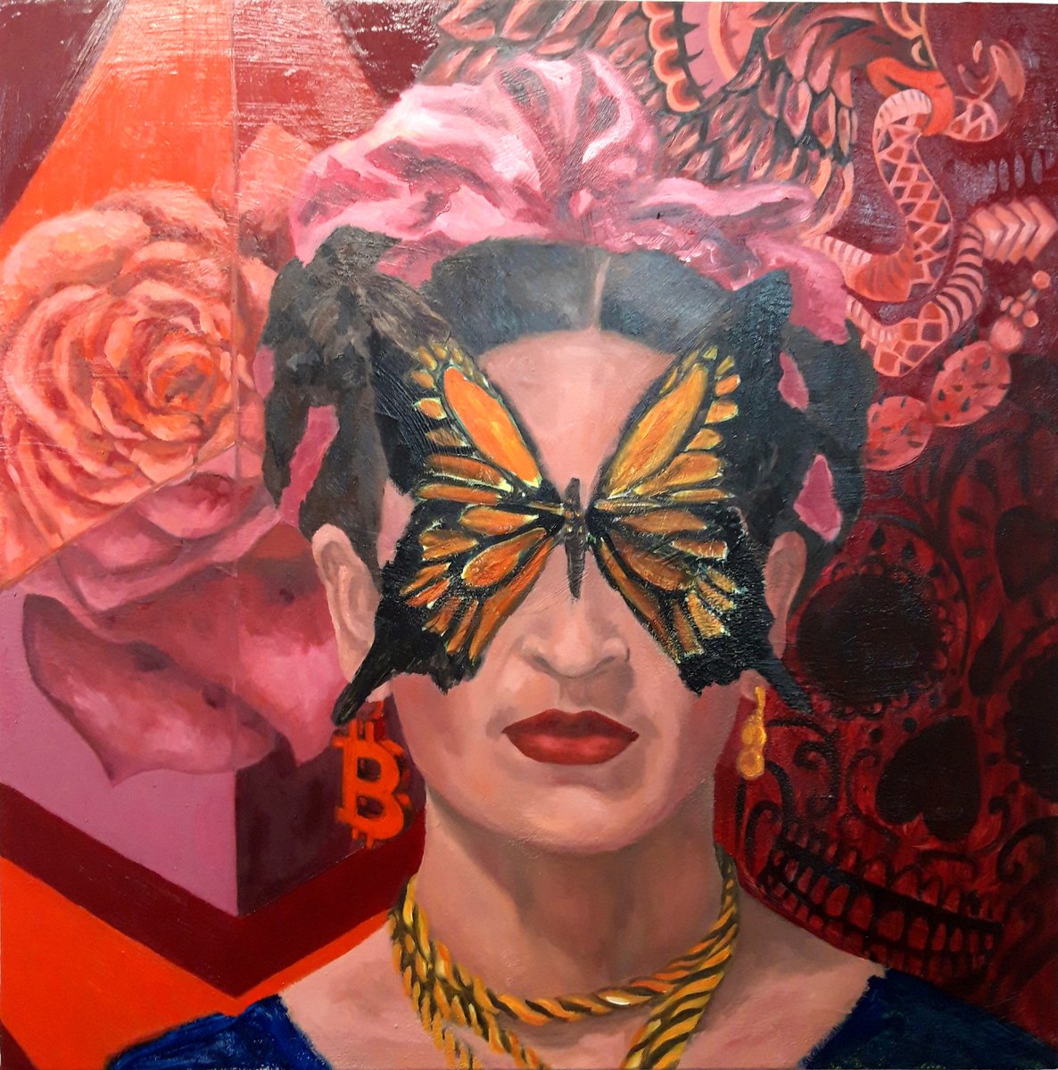 ViolettaPJones's tweet photo. More work done on 'Crypto Frida', but still quite a way to go. #WIP

Red paint, especially crimson is the slowest drying oil hence I need to put it aside for a few days for it to dry before I continue.

#NFT #cryptoart #figurativeart  #painting #commissionart #oilpainting https://t.co/qB0vzNnbw6