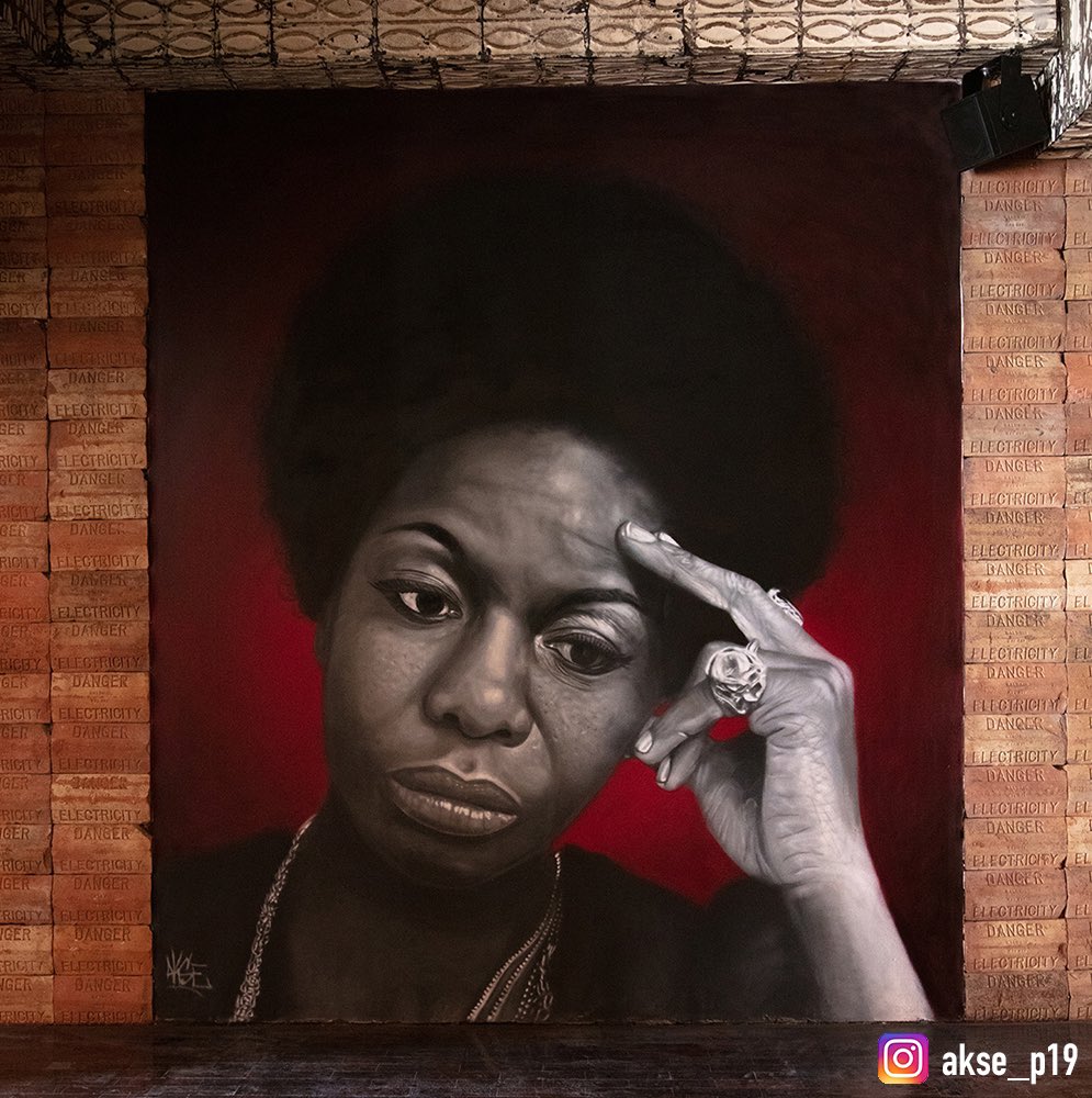 Portrait of Nina Simone at @TheBluesKitchen MCR #akse #p19 #graffiti #art #streetart #manchester #mcr #NinaSimone