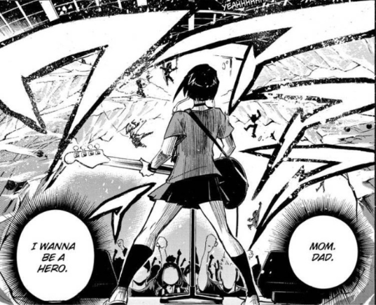 Jiro finds that through her passion for music, she can help Eri work through some of her trauma and save her from the shroud of Overhaul. It introduces a new theme to MHA: Sometimes, fighting is not your only option. There can be other ways to save people.