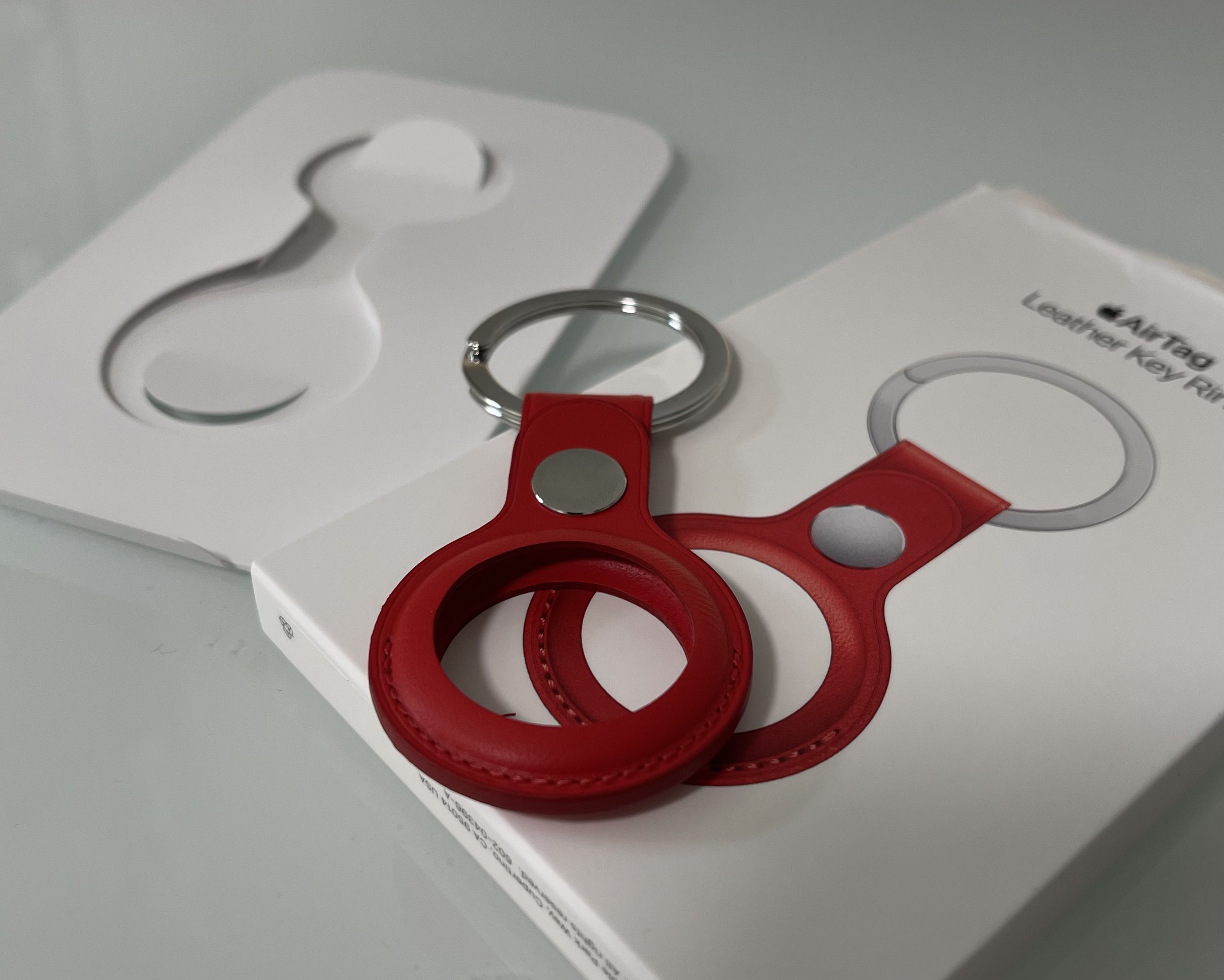 Red AirTag Key Ring