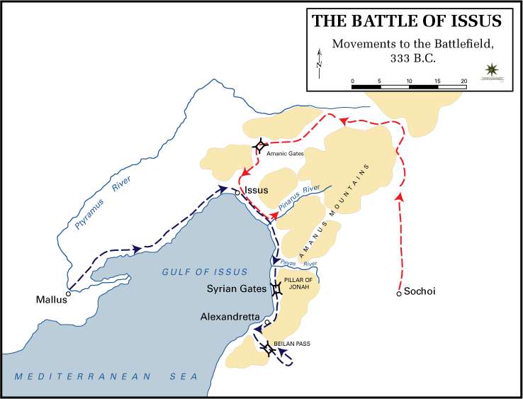 Battle of Issus, 333BCThe first battle of Alexander the Great where Persian King Darius III was presentInitially Darius encamped in an open plain where his numerical superiority would be felt, lacking patience he marched into the coastal hills where his forces...