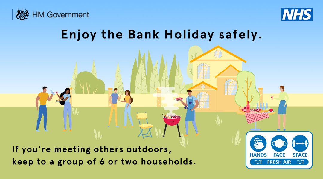 If you're meeting others outdoors this bank holiday weekend, please remember to keep to a group of 6️⃣ or two households.

Stay up to date on the current Covid guidance 👉 nccfas.co/E6yyh