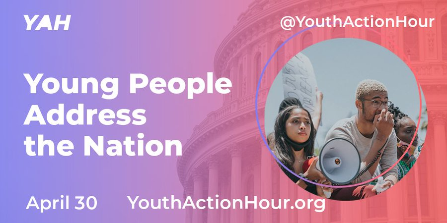 m_ellen_'s tweet photo. Ready to hear from powerful young leaders? Curated by the youth of color-led campaign #YouthActionHour and over 25 youth-serving groups, this event features over 30 diverse young leaders on the Biden administration's 100th day. Watch now! https://t.co/n025COPHve https://t.co/cnKsDZGNow