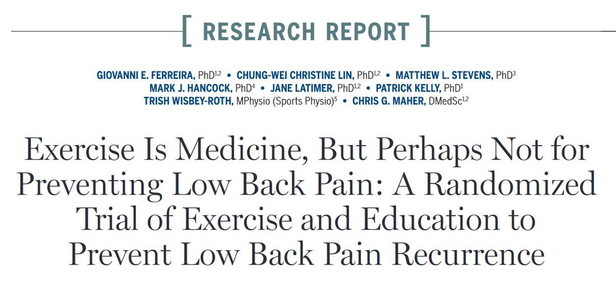 JOSPT's tweet image. Has our latest #ResearchReport made people question their beliefs about exercise and recurrent back pain prevention

Don't just read the title!

The paper is part of our #ReadForCredit program.

That means it's OPEN access
👉 ow.ly/2fxN50EBlNj 😀

#yourJOSPT #WeekendRead