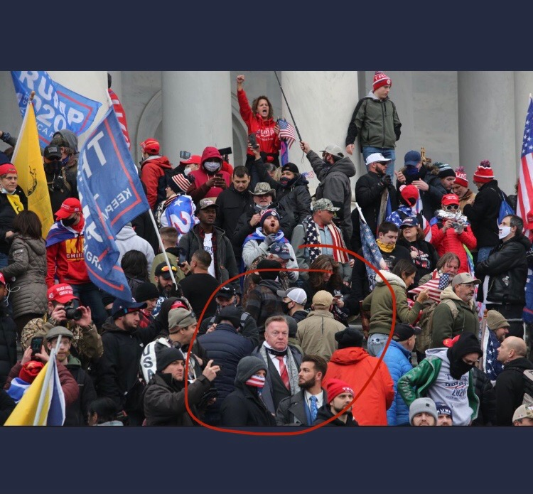 AZSenateDems's tweet photo. This man was literally apart of the Capitol insurrection https://t.co/9UitPRZwW0