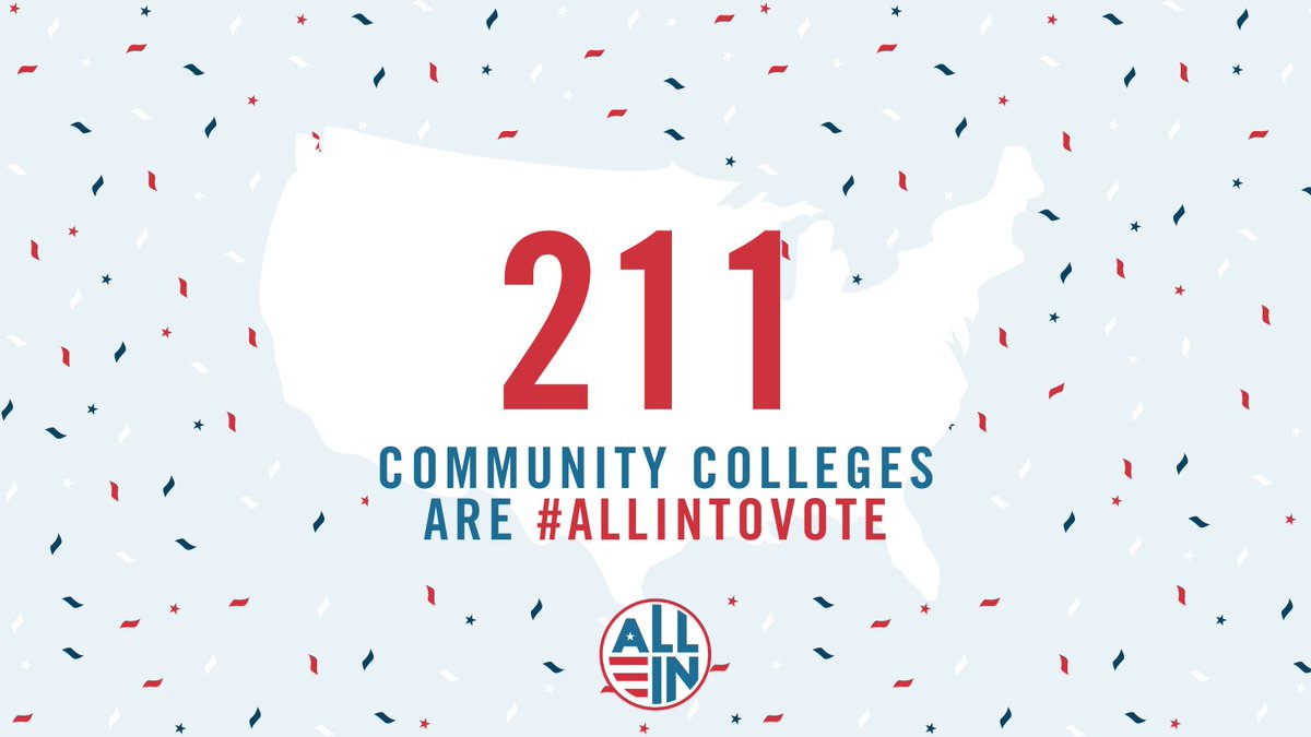 Celebrating Community College Awareness Month with gratitude for the 211 community colleges that are #allintovote! Thank you for your commitment to nonpartisan democratic engagement! #StudentVote