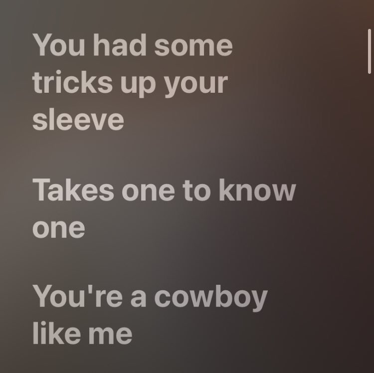 fili - cowboy like me this is his favorite song bc its my favorite song