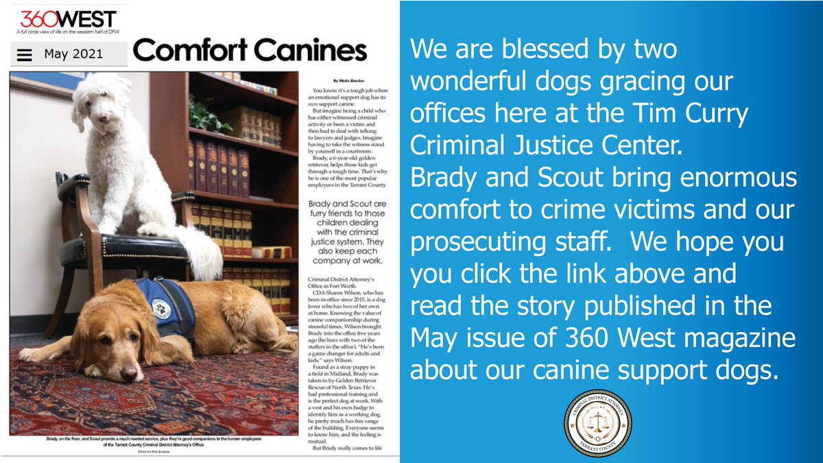 DA Dogs.  360 West Magazine:  bluetoad.com/publication/?i…