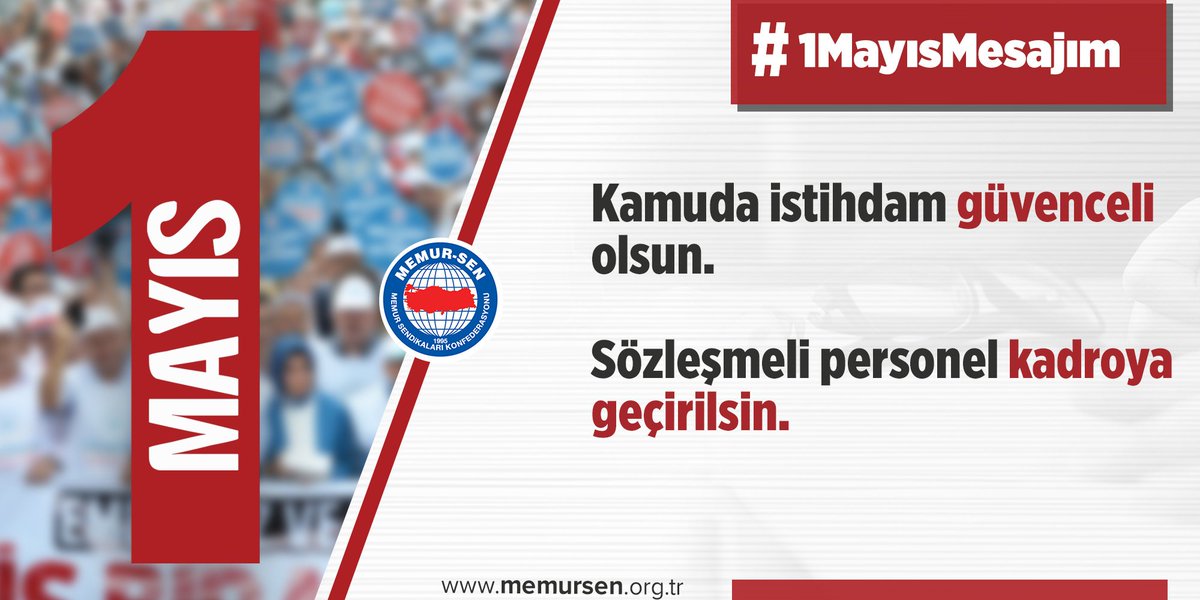 Kamuda istihdam güvenceli olsun. Sözleşmeli personel kadroya geçirilsin.

Sorunumuz Var #1MayısMesajım #MemurSen