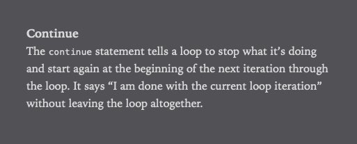 For those who can’t understand Continue Statement logic:

The last line is actually the best explanation that I have come across throughout my whole life.

~ Ref: The Swift Programming Language (Swift 5.4) Pg. 253

#programming101 #coding
