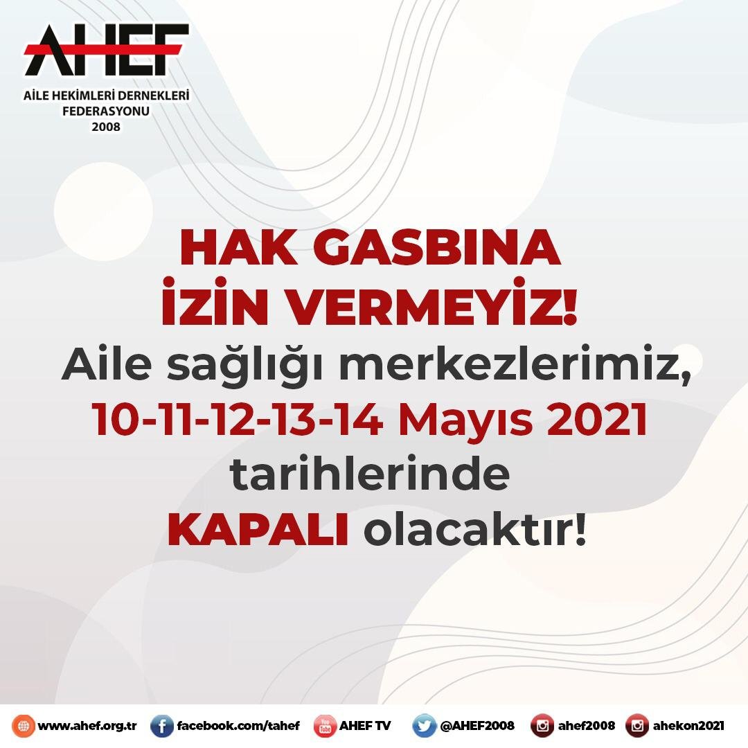 Aşı tedariği ve uygulanmasında ortaya çıkan sorunların sorumlusu Aile Hekimleri değil ama #bayramdahakgasbı yapılan bizleriz.
