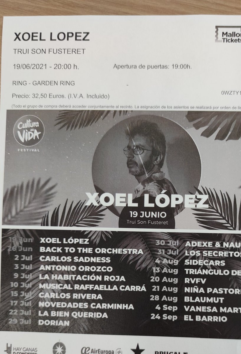 Ya tengo mis entradas para el concierto de <a href="/xoellopez/">Xoel López</a> y esta vez me acompañará mi hija de 5 años 😍😍😍