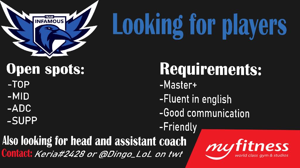 Calling all the gamers!

Team Infamous will be holding tryouts soon. If you fit the requirements and feel like taking on a new challenge, come and show your skills!

Retweets and likes appreciated 💙