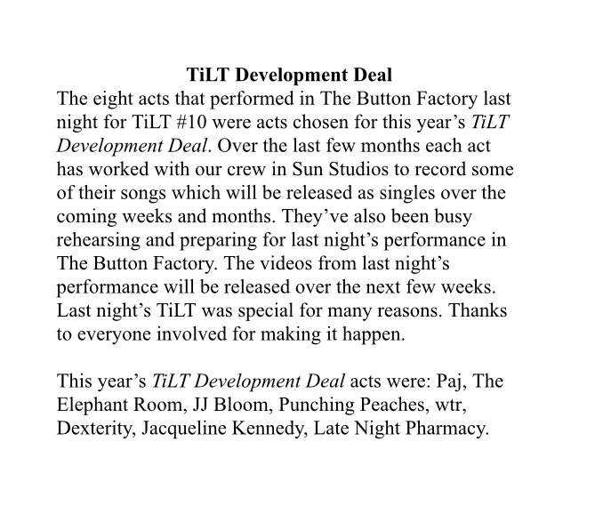 JohnBarkerTilt's tweet photo. TiLT #10 last night @ The Button Factory https://t.co/B6xvdu7IVE