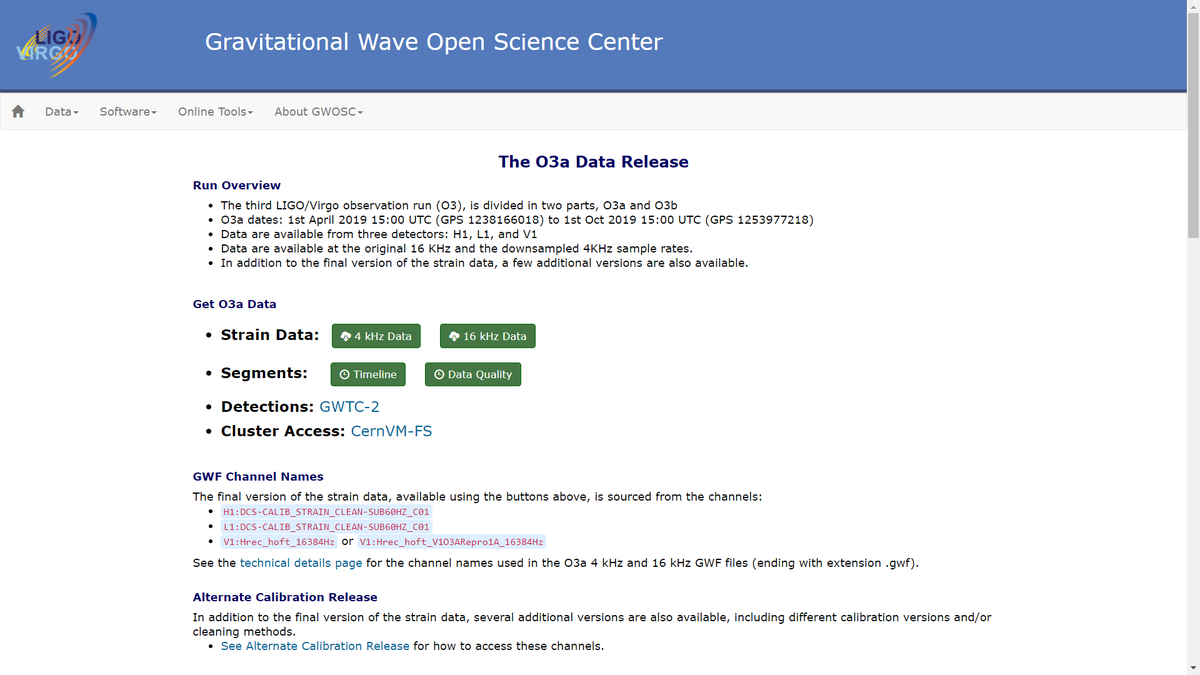 LIGO's tweet photo. Today @LIGO and @ego_virgo released the bulk data from #O3a, the first half of our 3rd observing run, including all data taken between 1 April and 30 September 2019. Check it out at https://t.co/qwZ5aOM8wX. Happy #GravitationalWaves hunting! #OpenData https://t.co/po85jCx8j5