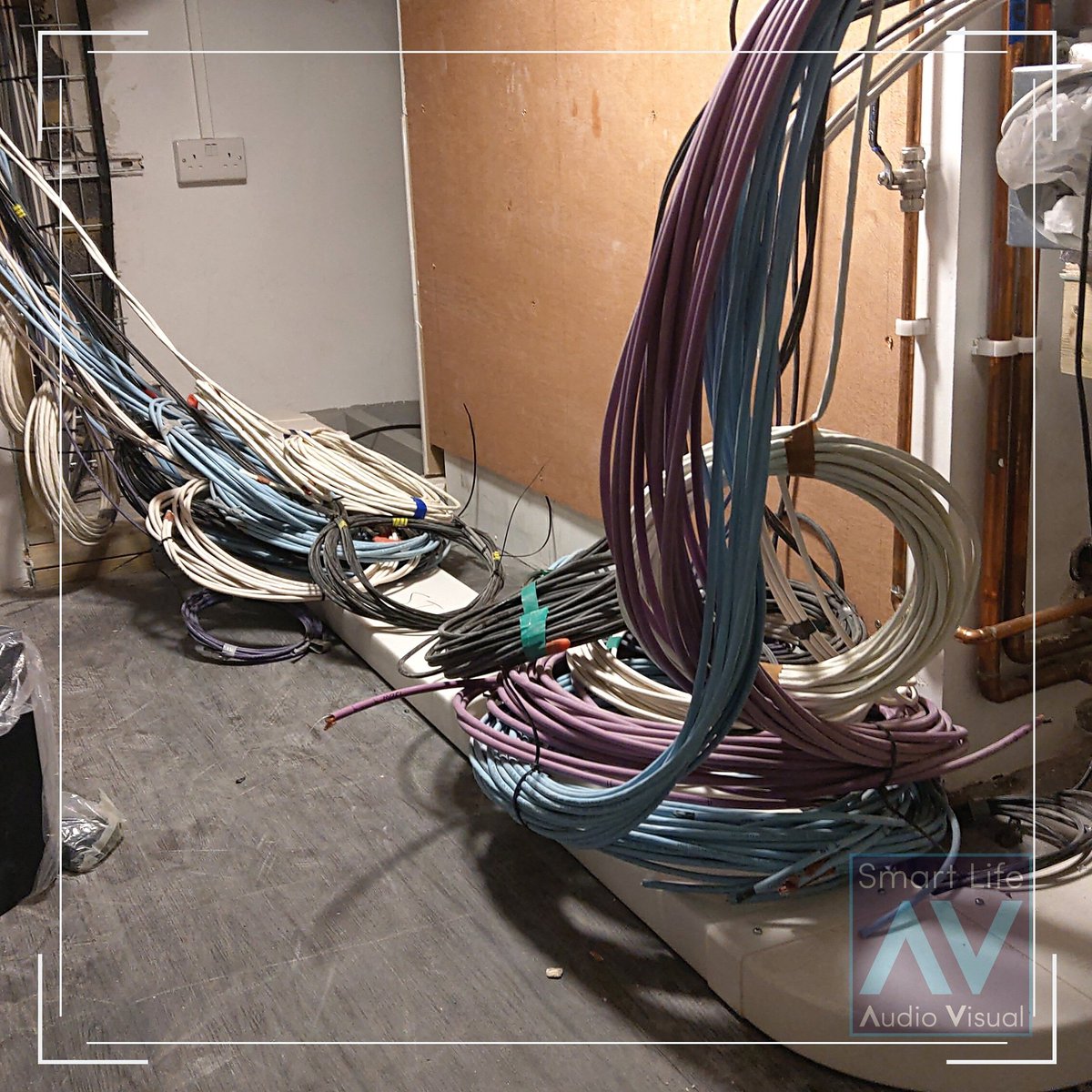 All smart homes start of as spaghetti junction. These photos show how we work our magic to neatly organise, manage and terminate these into a termination box #SmartHome #SmartHomeInstaller #AV #AVInstaller #HomeRenovation #Rackbuild #HomeTechnology #CEDIA #CEDIAAdvancedMember