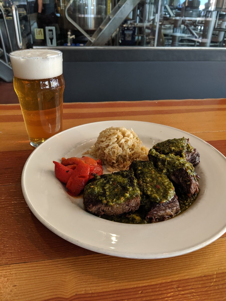 In case you didn't hear, we have some new items on the menu. Try out our new chimichurri short rib! Pairs great with the No. 60 Cedar Wood Rice Lager.