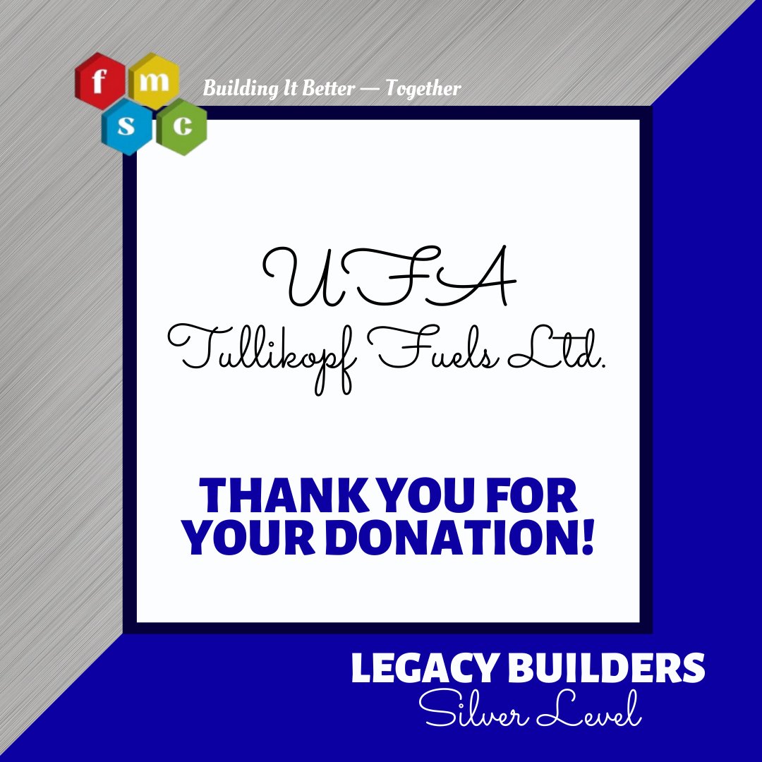 Morrin_FMSC's tweet photo. 𝗔𝗣𝗣𝗥𝗘𝗖𝗜𝗔𝗧𝗜𝗢𝗡 𝗣𝗢𝗦𝗧

Today we would like to acknowledge UFA - Tullikopf Fuels Ltd., who have made a donation as part of our 𝙇𝙚𝙜𝙖𝙘𝙮 𝘽𝙪𝙞𝙡𝙙𝙚𝙧𝙨 𝙘𝙖𝙢𝙥𝙖𝙞𝙜𝙣. Thank you so much for your generosity!

#AppreciationPost #FMSC #BuildingItBetterTogether https://t.co/gMmQSrQwc6