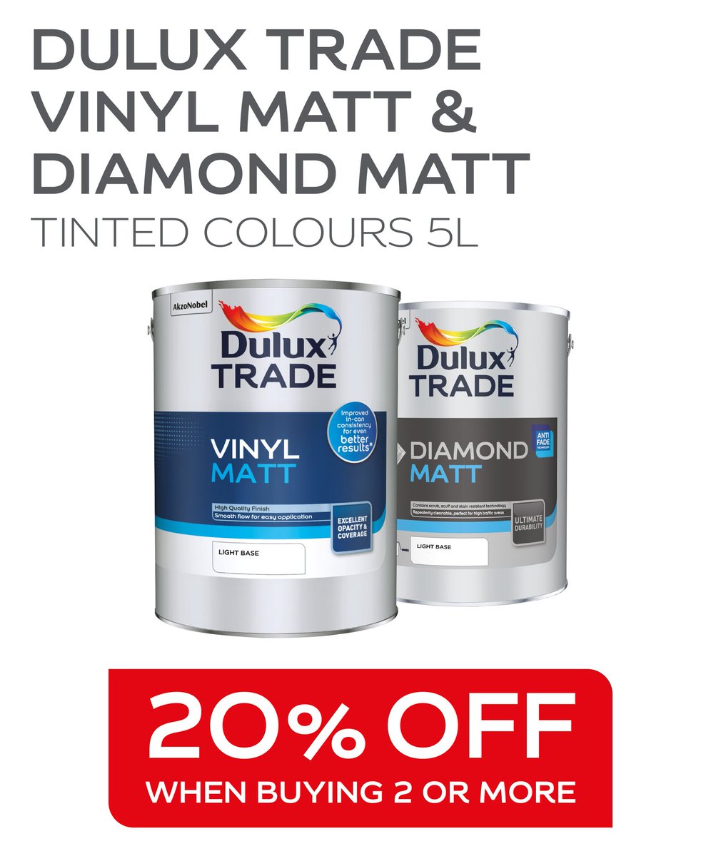 Enjoy 20% off Dulux Trade Diamond Matt &amp; Vinyl Matt colours this Spring at Colour Centre! 

Available in-store &amp; online @ colourcentre.com 

sales@colourcentre.com, 02076091164 

#paint #dulux #decorate #islington #springsale #London