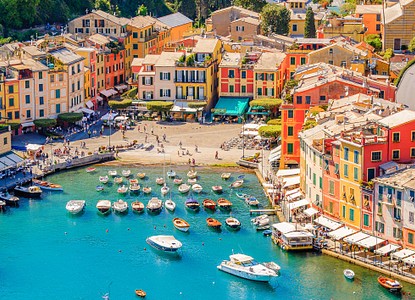 The fictional town is called Portorosso, which is a mix of different town names, most famously Portofino and Monterosso, both villages in the Cinque Terre, and both facing the sea.