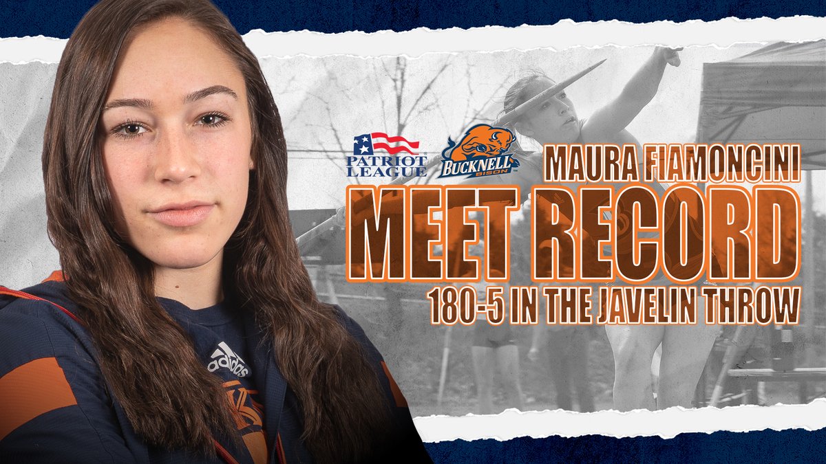 Bucknell_TFXC's tweet image. 🚨 𝙈𝙀𝙀𝙏 𝙍𝙀𝘾𝙊𝙍𝘿 𝘼𝙇𝙀𝙍𝙏 🚨

Maura Fiamoncini shatters her own @PatriotLeague Championship Meet record in the javelin throw by over 12 feet! #rayBucknell