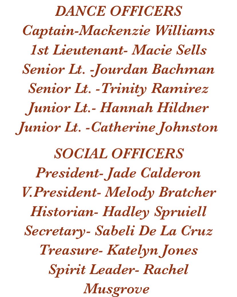 CONGRATS to the 2021-2022 Dance and Social Officer line!!⚡️