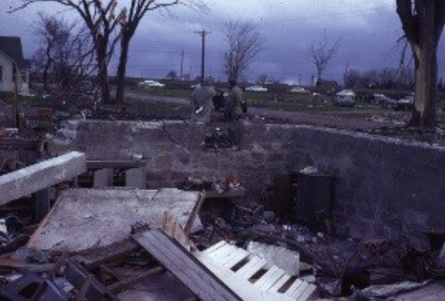 The first F4 tore through the town of Waseca MN, destroying 16 homes and leveling 6 of these homes. Sadly 6 people were killed by this tornado. (3/6)