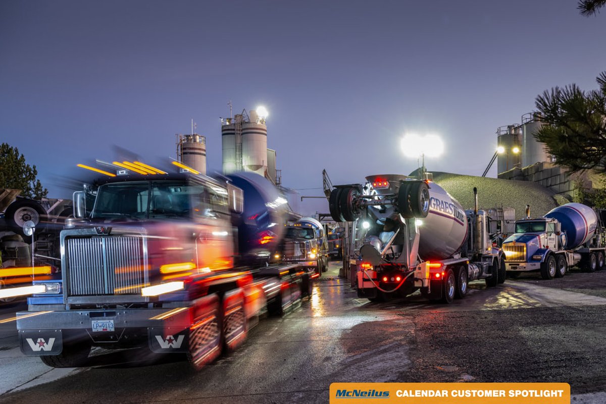 RevolutionMixer's tweet image. Let&apos;s finish out April with these unique 14-yard twin steer tandem Bridgemaster™ Mixers with FLEX Controls™ from British Columbia! We&apos;re proud to feature Graestone Ready Mix out of Langley in this year&apos;s calendar.
#McNeilusMixers  #FLEXControls #OperatorAssurance #ReduceTCO