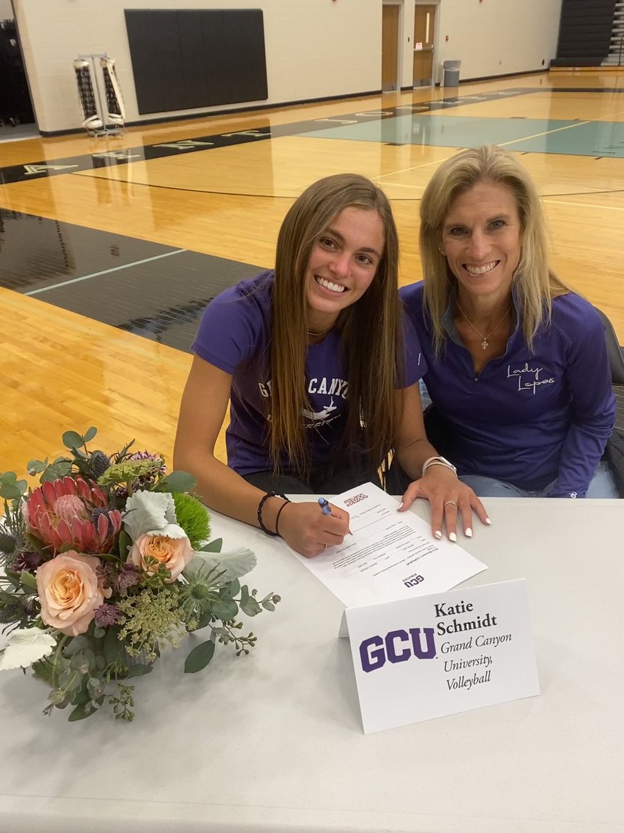 SaintJoeVB's tweet photo. Congratulations to @_katieschmitt Off to continue her playing career at Grand Canyon University in Arizona! @DunesVolleyball https://t.co/ayNGasHxus